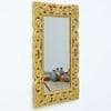 Minar Mango Wood Handpainted Gold Carving Wall Mirror