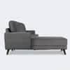 Riga 5 Seater Velvet Fabric Right Hand Side Lounger in Dark Grey
