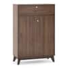 Webster 15 Pair Shoe Rack With Drawer in Classic Walnut Finish