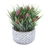 Pristine And Awe-Struck Indoor Purple Faux Plant With Ceramic Pot