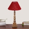 Devansh Maroon Jute Table Lamp With G Wood Natural Base (10X10X21 Inches)-36