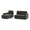 Apollo Compact Sofa (Colour : Smoke, Cushion : Hard, Back Type : Regular, Seating Capacity : Left Aligned 2 Seater + Left Aligned Chaise)