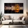 The Castle Decor Golden Temple Wall Painting Wooden Framed 27x48 Inch (Style 3)