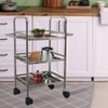 Metalsmith Metal Three Tier Serving Trolley Silver Finish Style 2