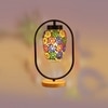 Devansh Multicolor Glass Wooden & Iron  Table Lamp -17 Inch Height  -S