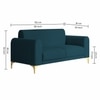 Veniza Velvet 2 Seater Sofa In T Blue Colour