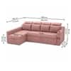 Luna 5 Seater Velvet RHS Pull Out Sofa Cum Bed in Peach Color With Storage