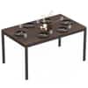Holven 6 Seater Rectangular Dining Table Brown Maple & Black
