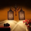 Devansh Metal Electric Wall Light in Black Colour with Black Shade Count of 2 Lights