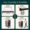 Loom and Needles Rollaway Metal Folding Bed With 6in Single Size Mattress With Lockable Wheels