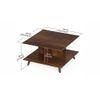 Sydney Engineered Wood Sqaure Shape Coffee Center Sofa Teapot Teapoy Console Corner Side For Sofa Living Room Home Hall Furniture (Brown Maple)