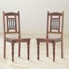 Bunai Solid Wood Dining Chair Set Of 2 In Teak Finish