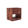 Wave Solid Wood Bedside Table in Teak Finish