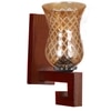 Devansh Solid Wood Electric Wall Light in Brown Colour with Lavender Shade Count of 1 Light