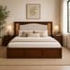 Reva Solid Wood Comfort King Bed Box Storage Provincial Teak Finish Mattress 72 x 78 Inches