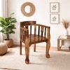 Puchu Solid Wood Arm Chair in Honey Oak Colour