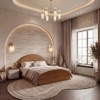 Sora Solid Wood King Size Bed With Hydraulic Storage in Amber Walnut Finish