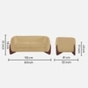 Amala Velvet 2 Seater Sofa Beige in Colour