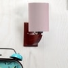 Devansh Solid Wood Electric Wall Light in Grey Colour with Grey Shade Count of 1 Light