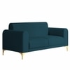 Veniza Velvet 2 Seater Sofa In T Blue Colour