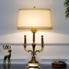 Nixon Brass Table Lamp With Off White Cotton Shade