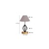 Alivia Grey cotton Table lamp with Wood & Iron Base