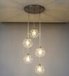SAVANNAH Modern 5 Light Stainless Steel Glass Pendant