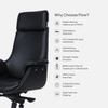 Flow Leatherette High Back Office Chair In Black Colour