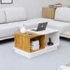 Hexa Engineered Wood Coffee Table With Storage And Open Rack In Frosty White And Giant Wood