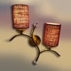Devansh Metal Electric Wall Light in Gold Colour with Maroon Shade Count of 2 Lights