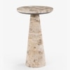 Monk Marble Side Table in Beige Colour
