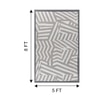 Jaipur Rugs Soft Tiger Pictorial Wool Polyester Dhurrie Rug White 6x9 ft in Medium Grey