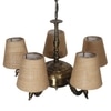 Devansh Dual Gold  Antique Wall Mounted Lamp With Off-White Cotton Shade