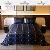 Stoa Paris Satin King Size Bedsheet with 2 Pillow Covers  Size Navy Fiesta
