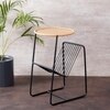 Rattan Iron Side Table in Black Colour