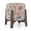 Nicole Stool In Danish Walnut Finish With Calico Print Colour