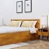 Hexa Engineered Wood Modern King Bed With Headboard With Storage In Giant Wood