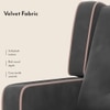 Irene One Seater Rocker Swivel Recliner in Space Grey Velvet Colour