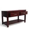Elder Sheesham Wood Contemporary Console Table in Dark Walnut Finish