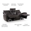 Venezia Three Seater Motorized Leather Recliner in Smoke Grey Colour