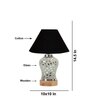 Devansh Conical Black Cotton Shade Lamp With Wood & Mosaic Glass Base For Decoration/Office/Home/Gifting/Study For Decoration/Office/Home/Gifting/Study -(10X10X14.5) Inches -A
