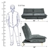 Bliss 3 Seater Sofa Cum Bed In Grey Colour