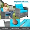 Carry Bird Wicker Patio Furniture Outdoor Balcony Chairs In Grey And Sky Blue Colour
