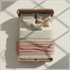 Valerio Duo-Panel Luxe Queen Size Bed in Tuape colour Velvet with Oak wood Frame