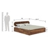 Woodwhiz Solid Wood King Bed With Drawer Storage In Provincial Teak Finish