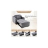Alysha 1 Seater Fold Out Sofa cum Bed  in Dark Grey Colour