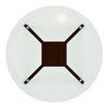 Wesley - Dalla 4 Seater Round Glass Top Dining Table Set (Colour- Grey , Finish- Dark Walnut)