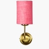 Devansh Metal Electric Wall Light in Gold Colour with Pink Shade Count of 1 Light