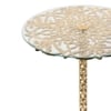 Aurum Solid Wood Side Table in Antique Gold Finish