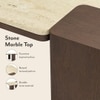 Muro Rectangular Marble Coffee Table In Danish Walnut Finish